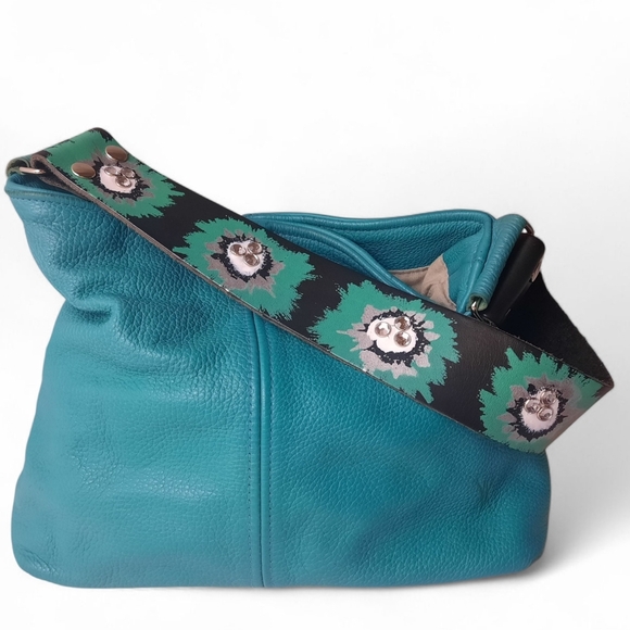 3 Interchangeable Straps KATIE KALSI Handpainted Leather Bucket Shoulder Bag - Picture 2 of 14